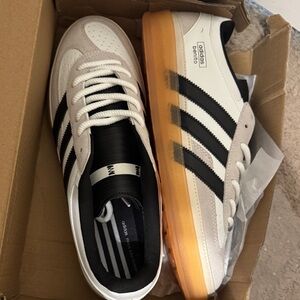 Bad bunny Adidas Men's White and Black Sneakers with Orange Sole